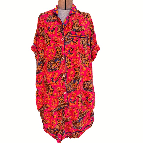 Printfresh Bagheera Satin Thermoregulating Short Sleeve Shorty Pajama Set - Picture 6 of 13